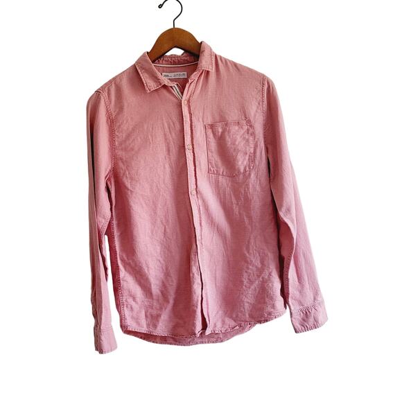 Zara size 13/14 salmon color button down - Picture 1 of 3